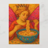 A Fairy Queen Eating Ramen Postcard