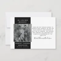 Photo Sympathy Funeral Thank You Note Card