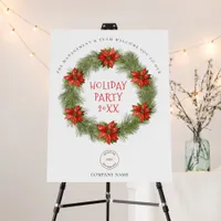 Poinsettia Company Logo Welcome Holiday Party Foam Board