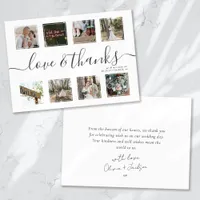 Chic Script Modern Photo Collage Wedding Thank You