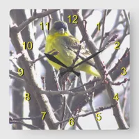 Clock - Yellow Bird in Branches