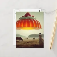 Surreal Orange Sweet Treat in the Dairy Pasture Postcard