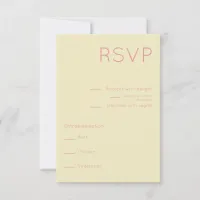 Simple Cream & Pink Mid Century Modern Wedding RSVP Card