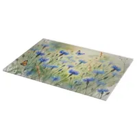 Watercolor Blue Floral Cornflower Germany | Cutting Board