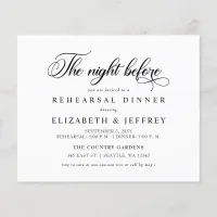 Budget Night Before Rehearsal Dinner Invitation