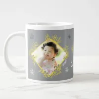 Floral Frame Grey/Yellow & White Jumbo Mug