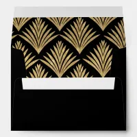 Roaring 20s art deco Great Gatsby Black Gold Envelope