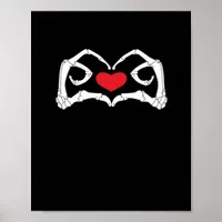 Skeleton Heart And Hands Funny  Poster