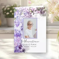 Purple Lilac Flowers Funeral Service Folded Program