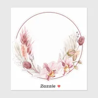 Custom pampas grass round  sticker