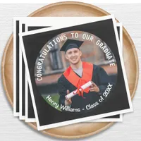Graduate Photo Elegant Graduate Stylish Custom Napkins