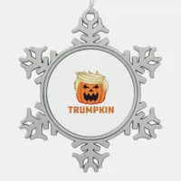 Trumpkin – Funny Parody Slogan Snowflake Pewter Christmas Ornament