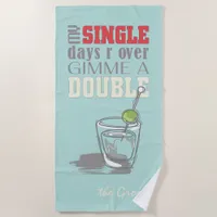 It's Doubles Time Red ID421 Beach Towel