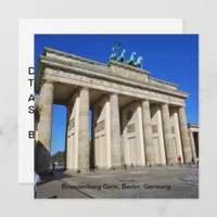Brandenburg Gate, Berlin, Germany Invitation