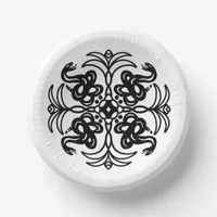 Black and White Tribal Snake Paper Bowls