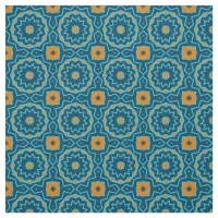 Blue & Yellow Elegant Boho Geometric Pattern Fabric