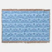 Moon Magic Stars Hearts Celestial Light Blue Throw Blanket