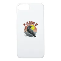 Funny Crow F-Caw-F Retro Sunset Adult Design Tri-B iPhone 8/7 Case