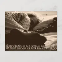 Sleeping men Quote Postcard