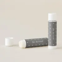 Elegant Lace and Pearls Dark Grey Label Lip Balm