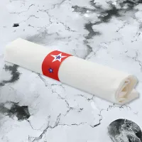 Bold Red Modern Patriotic Starry Line Napkin Bands