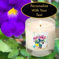 Abstract Floral Personalized Gift Scented Candle