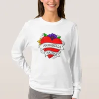 Couple's Romantic Heart Tattoo Style Art    T-Shirt