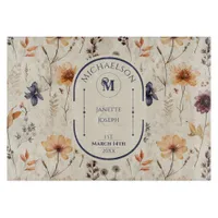 Boho Wildflower Floral  Personalized Wedding Gift  Cutting Board