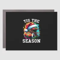 Tis The Season Football Mom Christmas Santa Hat Co Car Magnet