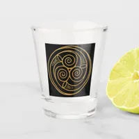 Triple Celtic Knot Swirl Mandala  Shot Glass