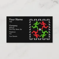 Soccer Players Running to the Ball Pattern Business Card