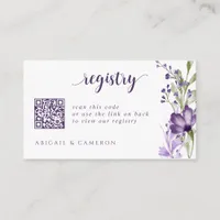 Purple Wildflower Wedding Bridal Shower Registry Enclosure Card