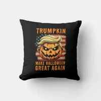 Trumpkin Halloween Pumpkin Make Halloween Great Ag Throw Pillow