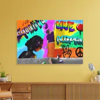 Equality, Love and Acceptance Hand Drawn Art Canvas Print