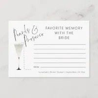 Memory with Bride Pearls Prosecco Bridal Shower Card