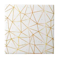 White gold geometrical shapes ceramic tile