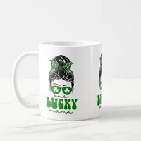 Messy Bun Lucky One 1st Birthday Girl Coffee Mug