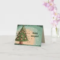 Christmas Tree Happy New Year Card