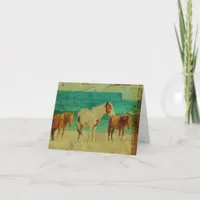 Pinto Ponies Grunge, Thank you Holiday Card