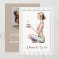 Pilates & Lattes Wellness Birthday Photo Thank You Card