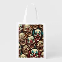 Horrifying Clowns Halloween  Grocery Bag