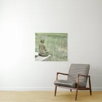 Tranquil Buddha Water Reflection Meditation Tapestry