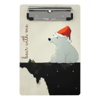 Santa Polar Bear Christmas Mini Clipboard