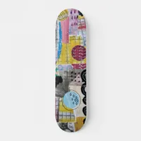 Creative Grunge Doodle Collage Artsy Skateboard