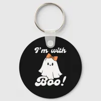 I’m With Boo Funny Retro Keychain
