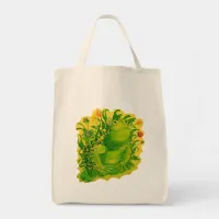 Green Frog Painted Art Tote Bag