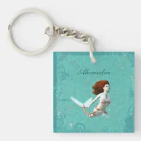 Pretty Koi Mermaid Swimming Underwater Keychain