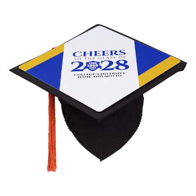 Blue Gold School College University Graduation Graduation Cap Topper