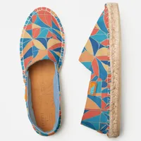 Abstract Geometric Patterned Summer Orange Blue Espadrilles