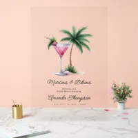 Tropical Martinis & Bikinis Bridal Shower Welcome Acrylic Sign